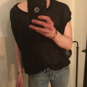 Stunning, sexy Vince sheer, drapey, oversized silk chiffon and cashmere top.